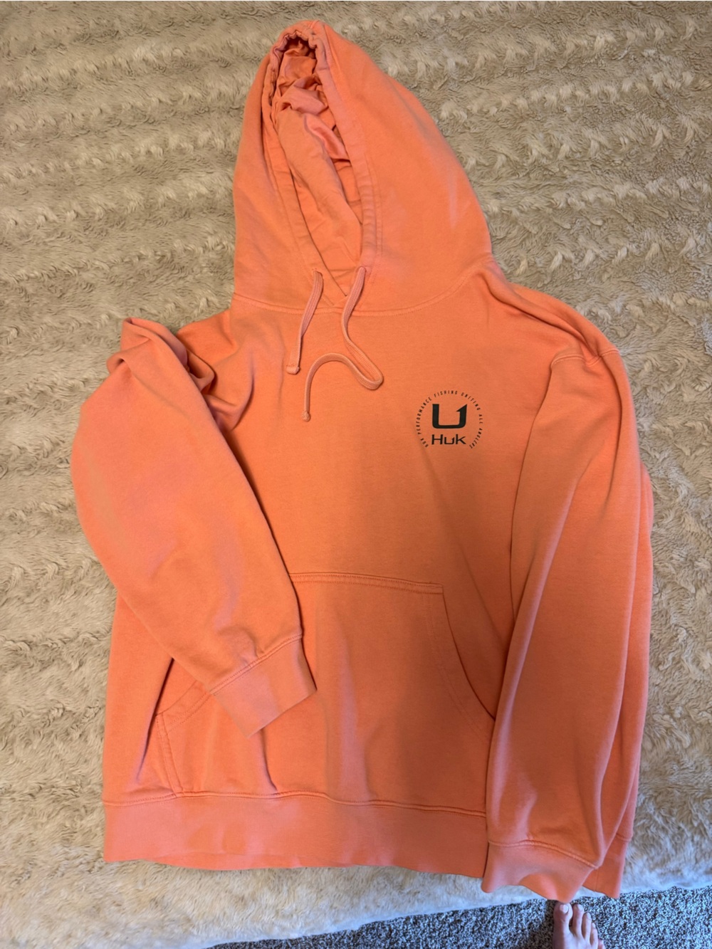 Huk women’s Coral-Orange Pullover Hoodie